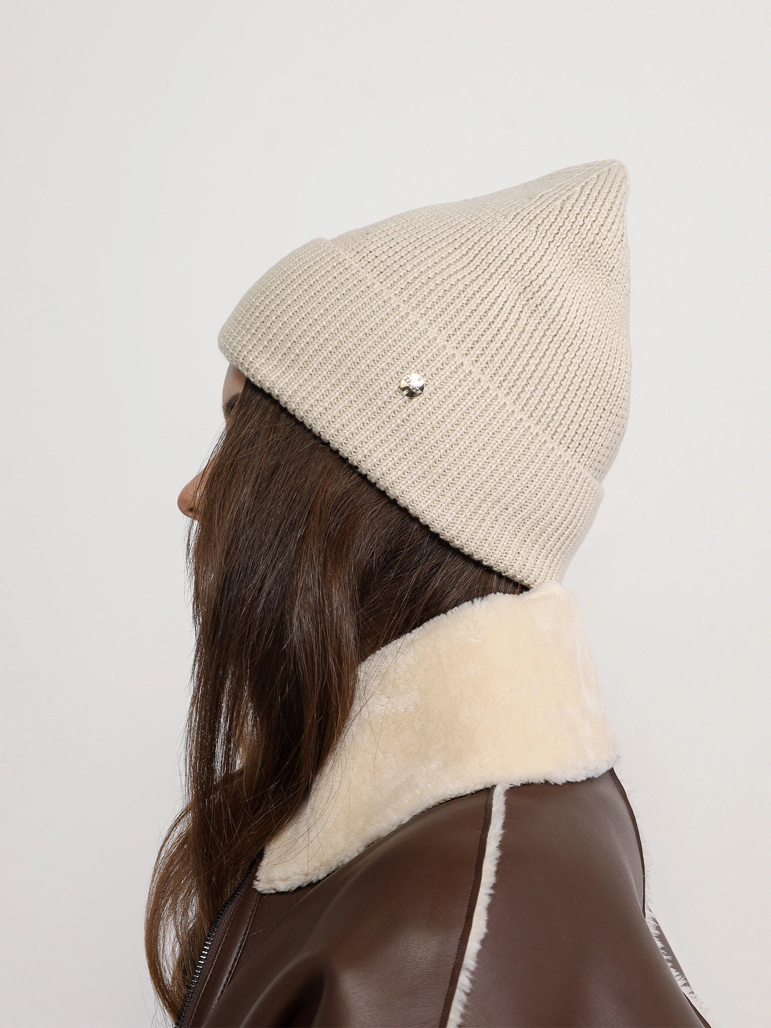 Шапка-бини в ассортименте с отворотом на подкладе